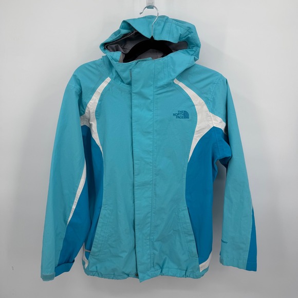 The North Face Other - The North Face Girls S Hyvent Tri-Climate Jacket Aqua Blue White Full Zip Hooded